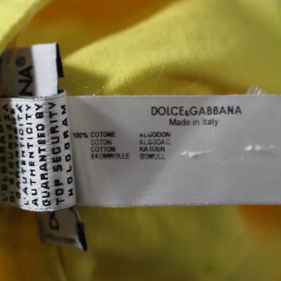 DOLCE & GABBANA YELLOW COTTON 4 POCKET MINI SKIRT - Picture 4 of 7