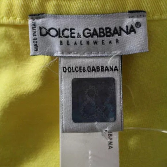 DOLCE & GABBANA YELLOW COTTON 4 POCKET MINI SKIRT - Picture 5 of 7