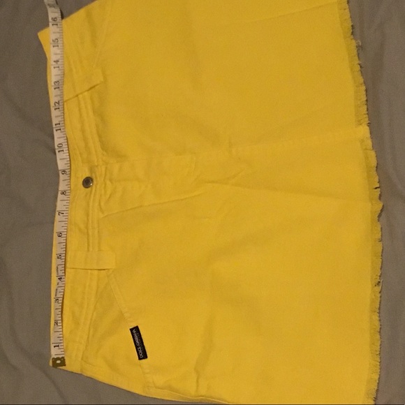 DOLCE & GABBANA YELLOW COTTON 4 POCKET MINI SKIRT - Picture 7 of 7