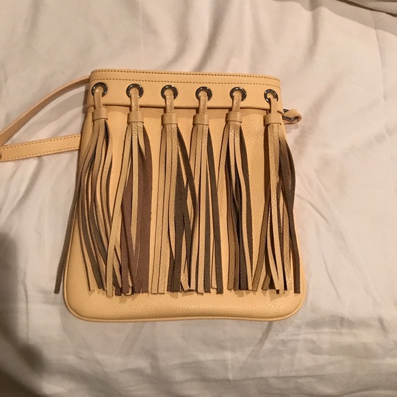 Naked Zebra Handbags - Naked Zebra Yellow Fringe Cross Body Bag