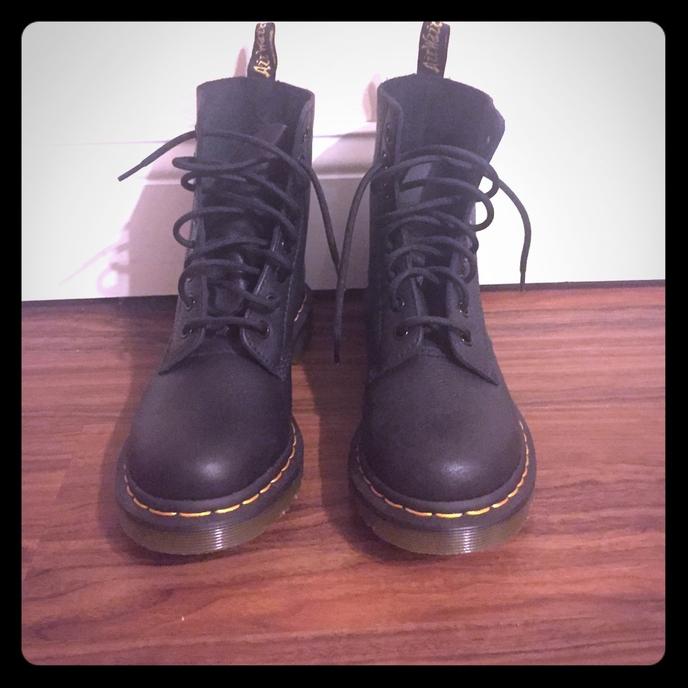 Black soft leather doc martens. Size 7
