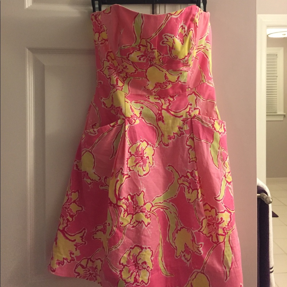 Lilly Pulitzer Floral Strapless Dress