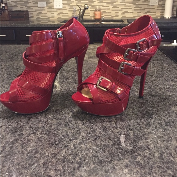 Bebe Red High Heels - Picture 2 of 4