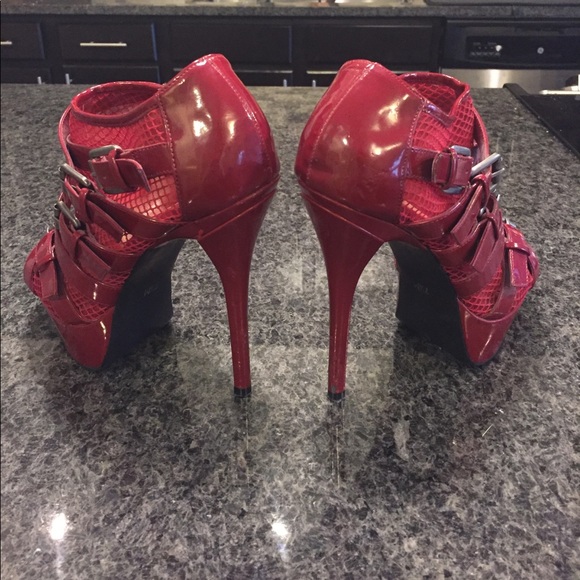 Bebe Red High Heels - Picture 3 of 4
