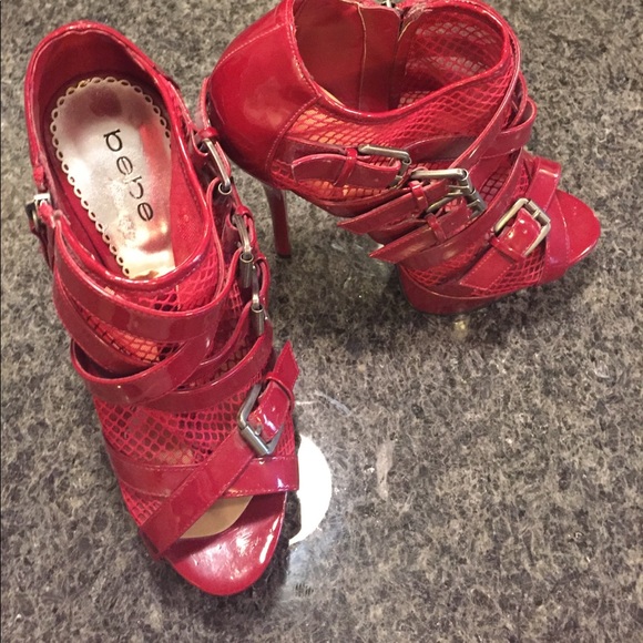 Bebe Red High Heels - Picture 4 of 4