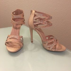 Rose gold glitter heels
