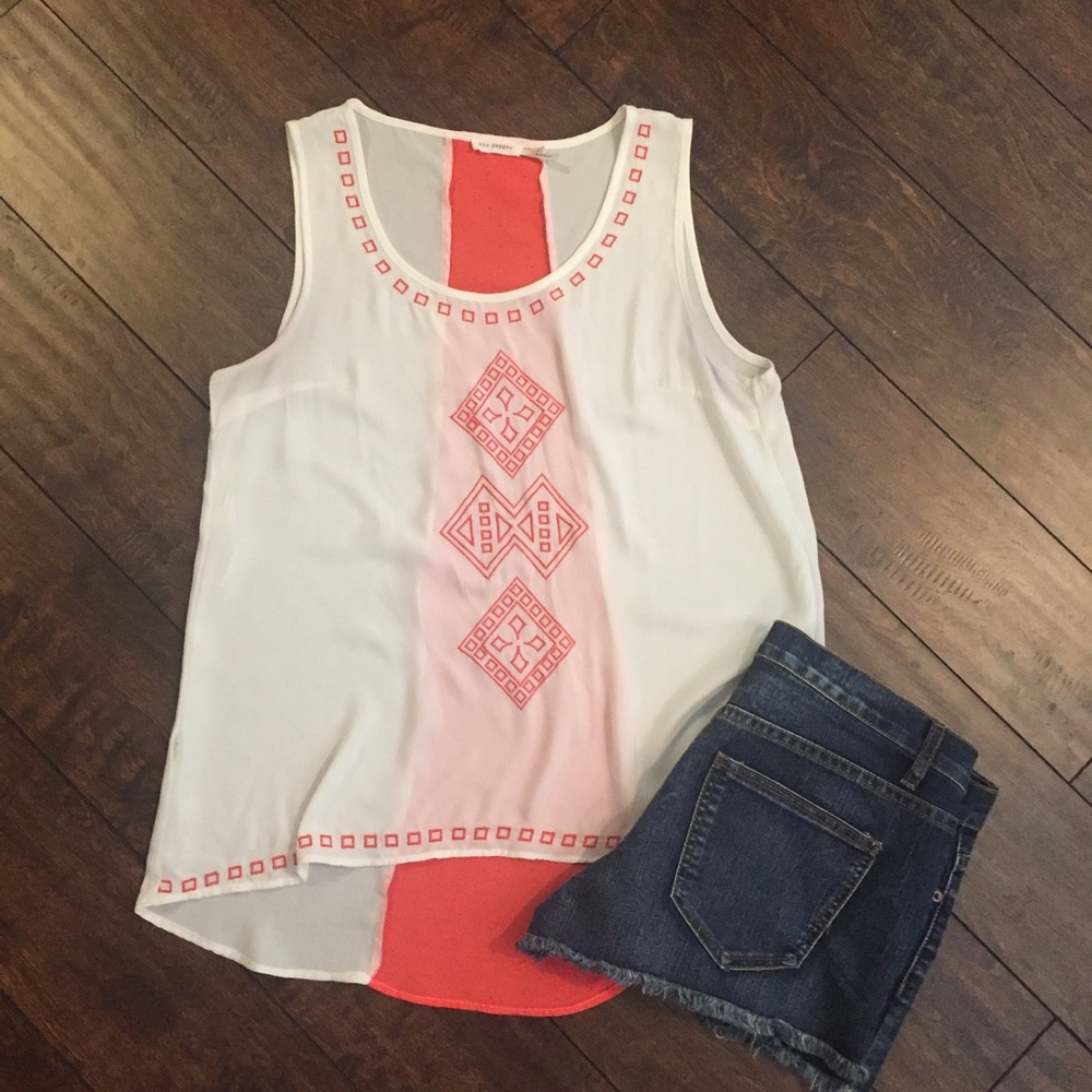Blue Pepper Embroidered Top