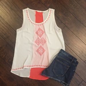 Blue Pepper Embroidered Top