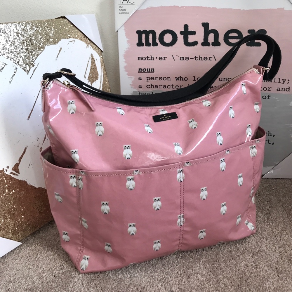 Serena Daycation Baby Bag Painterly Owl Print