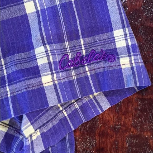 Cabelas Plaid Two Pocket Button Down Shirt - Picture 5 of 8