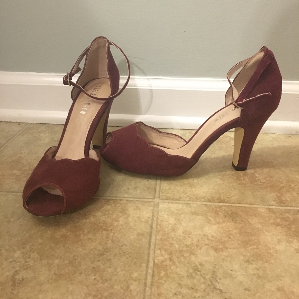 chelsea crew burgundy heels