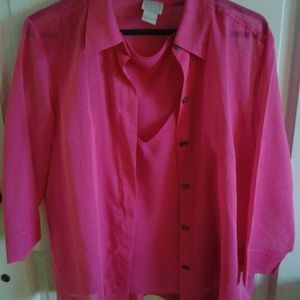 Sigred Olson size M pink blouse with matching tank