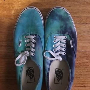 Blue tie dye Vans