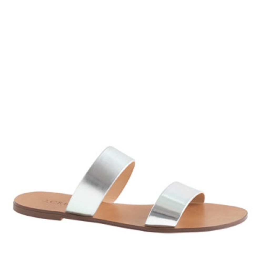 J.Crew/JCrew Malta Silver Leather Sandals 7,8,10 - Picture 3 of 4