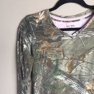 Long Sleeve V-neck Camo Shirt