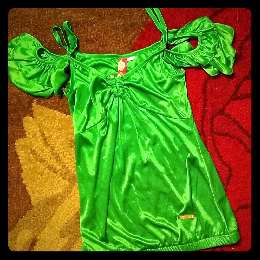 Green Satin Top