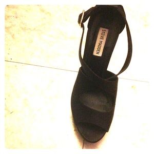 Black Steve Madden wedge heels