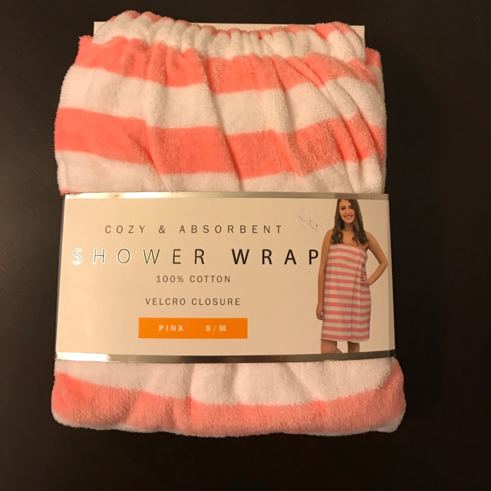 Pink and White Striped Shower/Towel Wrap