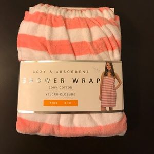 Pink and White Striped Shower/Towel Wrap