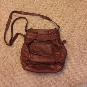 Vegan leather crossbody hobo