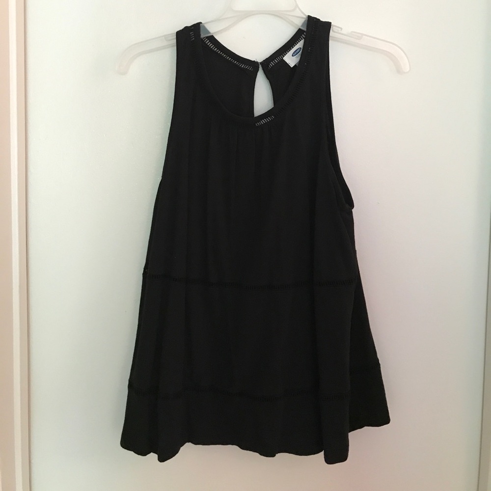 Black eyelet tank