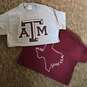 Texas A&M shirts, Maroon and gray both size small
