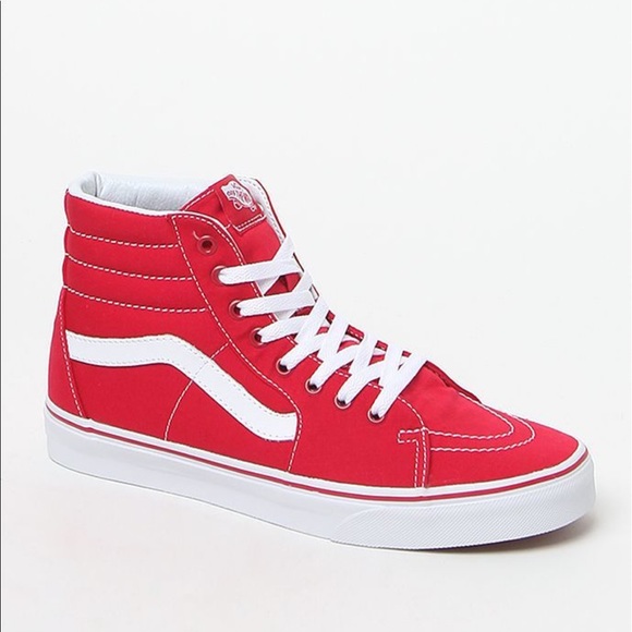red and white high top vans red and white high top vans