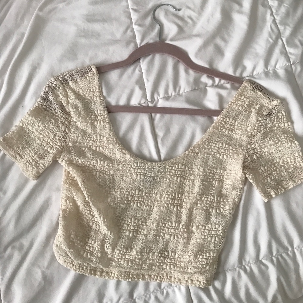 Laced white crop top