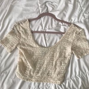 Laced white crop top