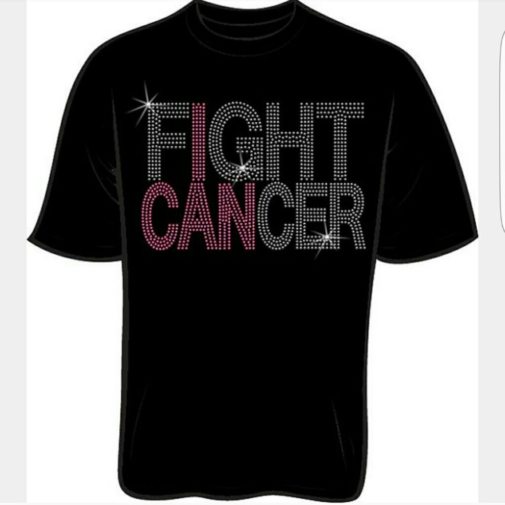 3/$15 - Cancer T-shirt XL Black Pink Bling