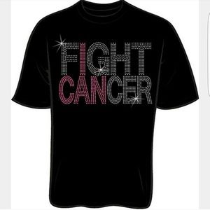 3/$15 - Cancer T-shirt XL Black Pink Bling