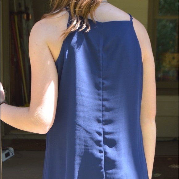 Navy blue embroidered dress - Picture 2 of 2