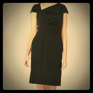 Tahari Black Envelope Collar Dress