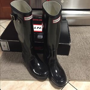 Hunters Original Gloss Rain Boots (Black)