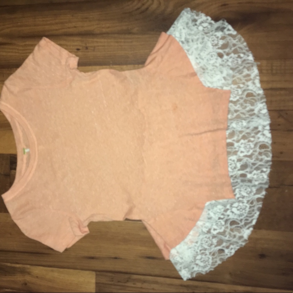 Light orange blouse with lace bottom