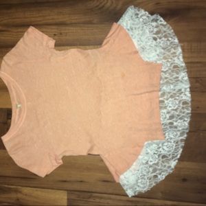 Light orange blouse with lace bottom