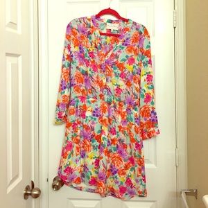 Charles Henry Crepe Floral Shift Dress Nordstrom