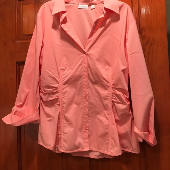 New York and company pink/peach button up - Picture 1 of 2