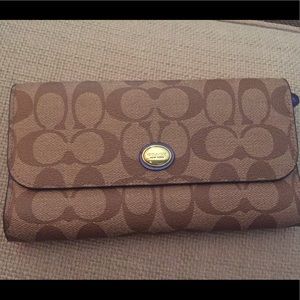 Authentic Coach large wallet and checkbook