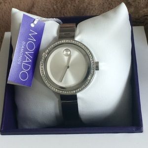 Brand New- Movado -Bold Diamond Bezel Bangle Watch
