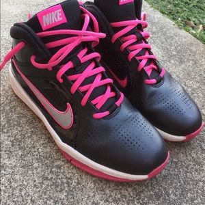 Black & Pink Nike Basketball Shoes