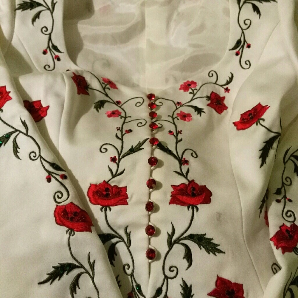 2 piece Saks Fifth Ave Formal Embroidered Gown NWT