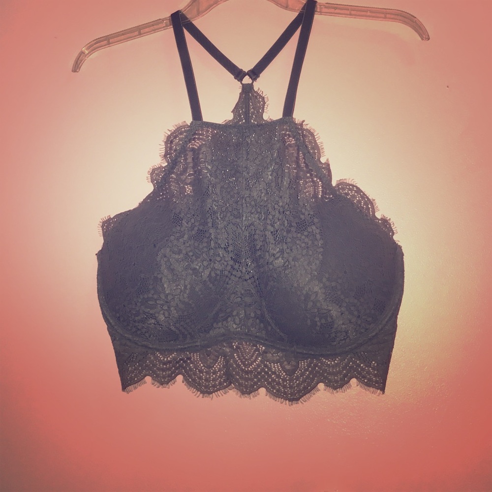 PINK High Neck Eyelash Bralette