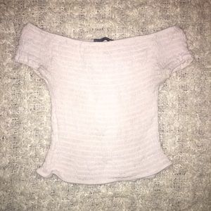 Brandy crop off the shoulder top