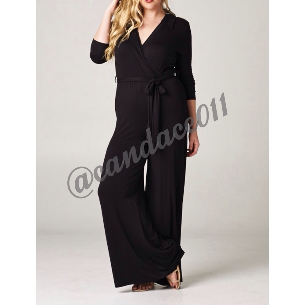 ⭐️LAST ONE!⭐️ Black Belted Jumpsuit (S) - Picture 4 of 7