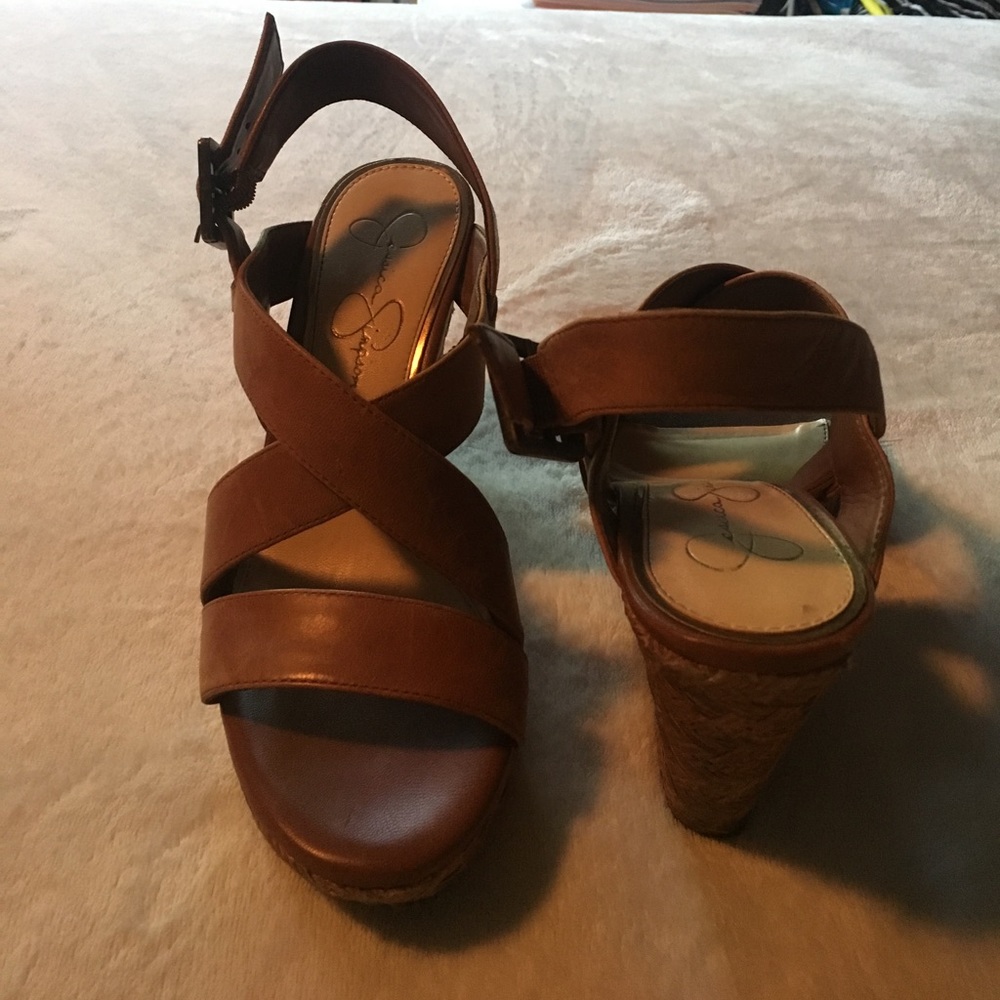 Jessica Simpson brown wedges