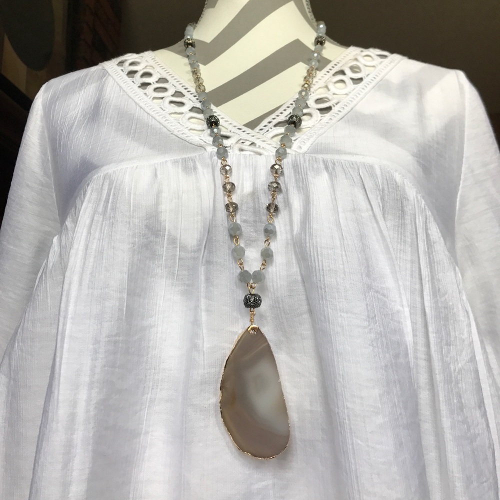 *Genuine* Agate slice necklace