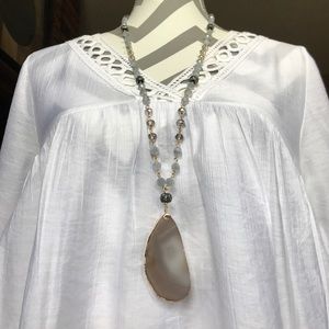 *Genuine* Agate slice necklace
