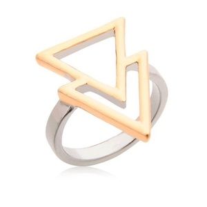 Geometric Silver & Gold Ring