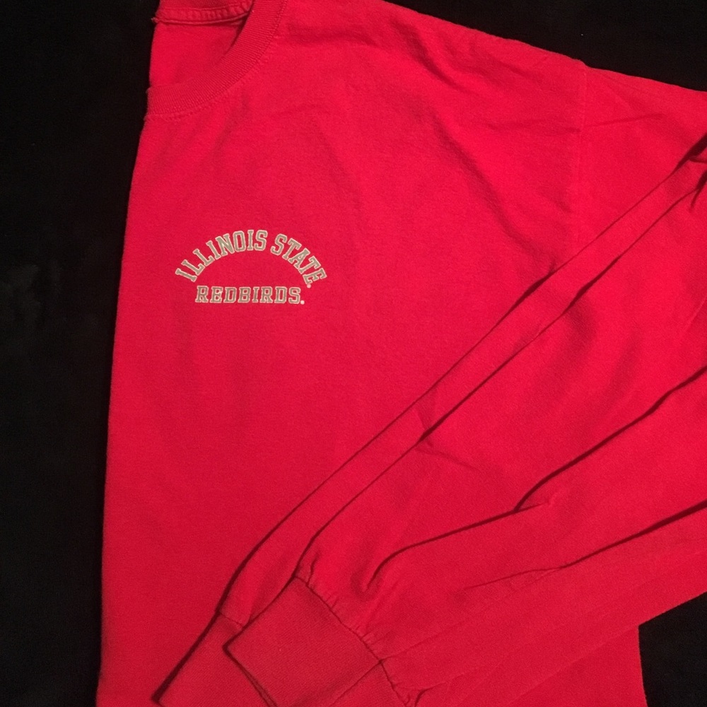 Red Illinois state university long sleeve t shirt